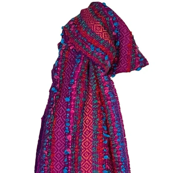 Peruvian Link colorful striped baby alpaca scarf Made in Peru art to wear - Picture 4 of 7